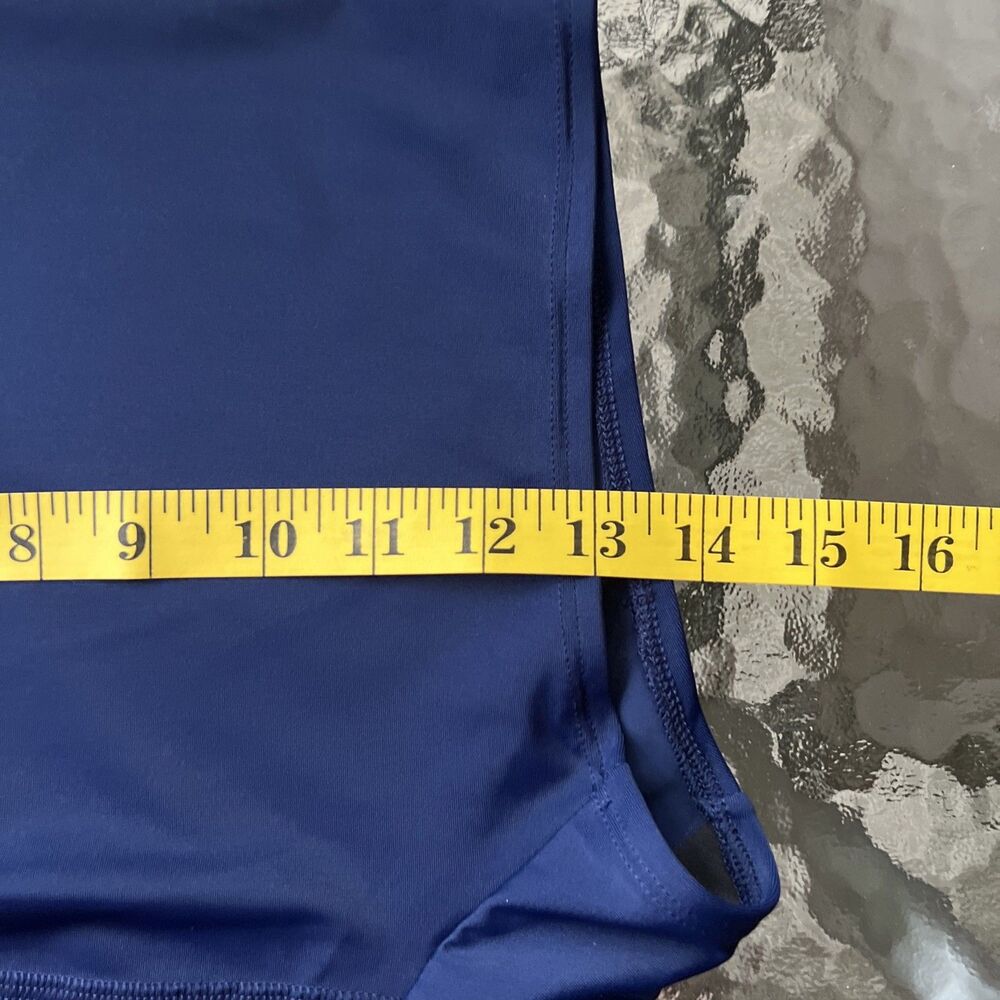 Land’s End Swim Skort Skirt Navy White Polka Dots Size 14 Pockets Beach Pool - Picture 12 of 14